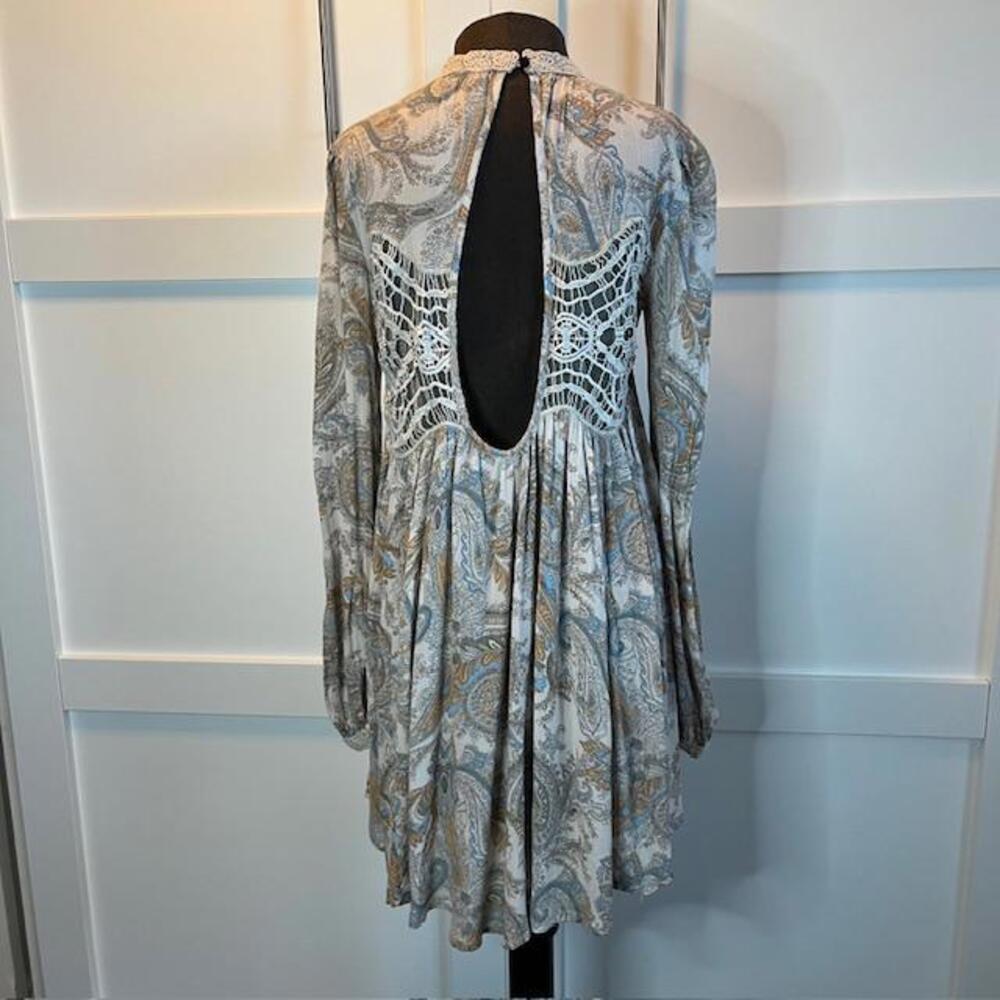 Free People Elegant Vintage-Inspired Lace Overlay Dress - Picture 7 of 9